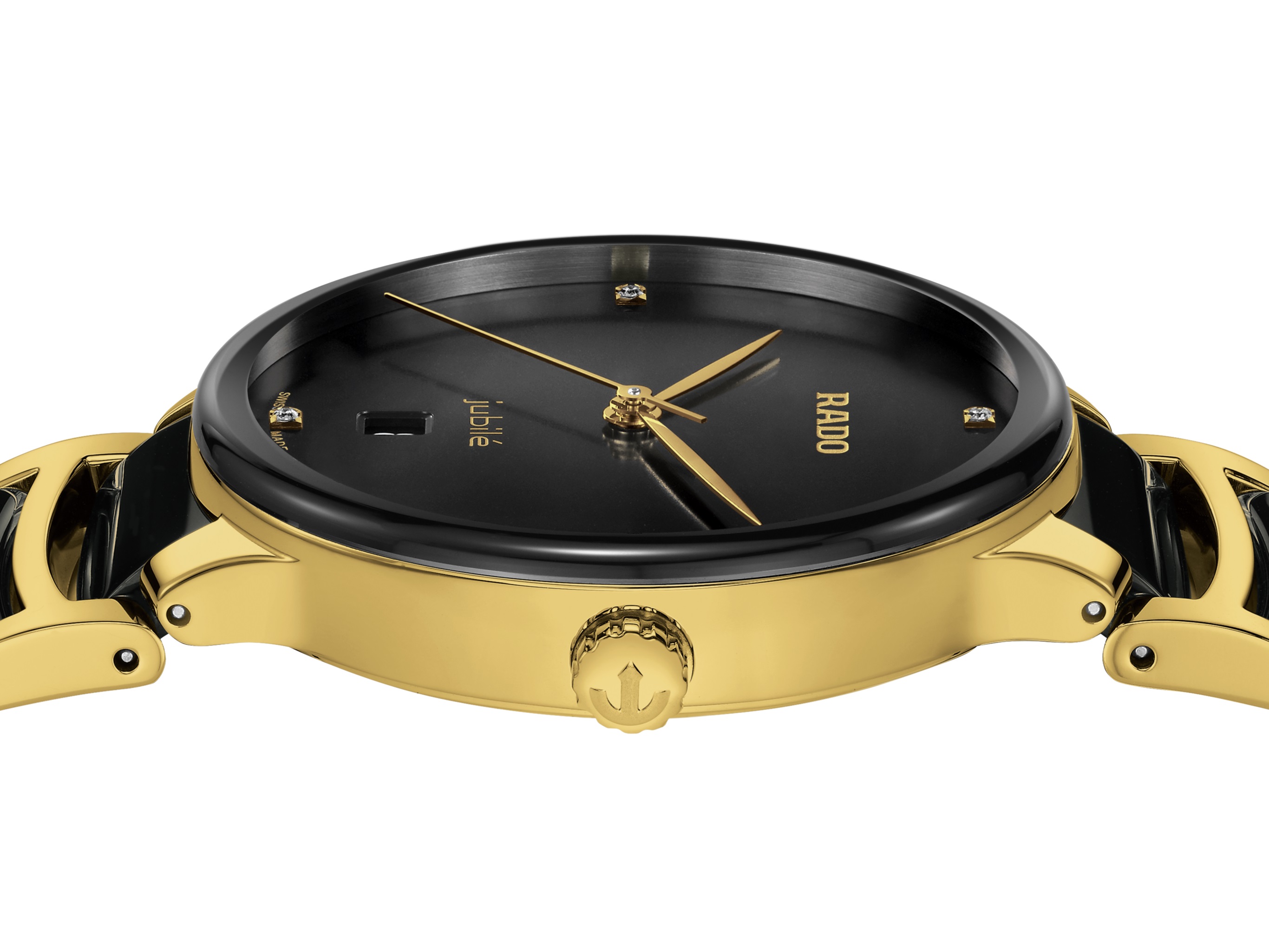 RADO Centrix R30022712 RADO Centrix R30022712 קרמיקה שחורה ו-PVD בגוון זהב צהוב