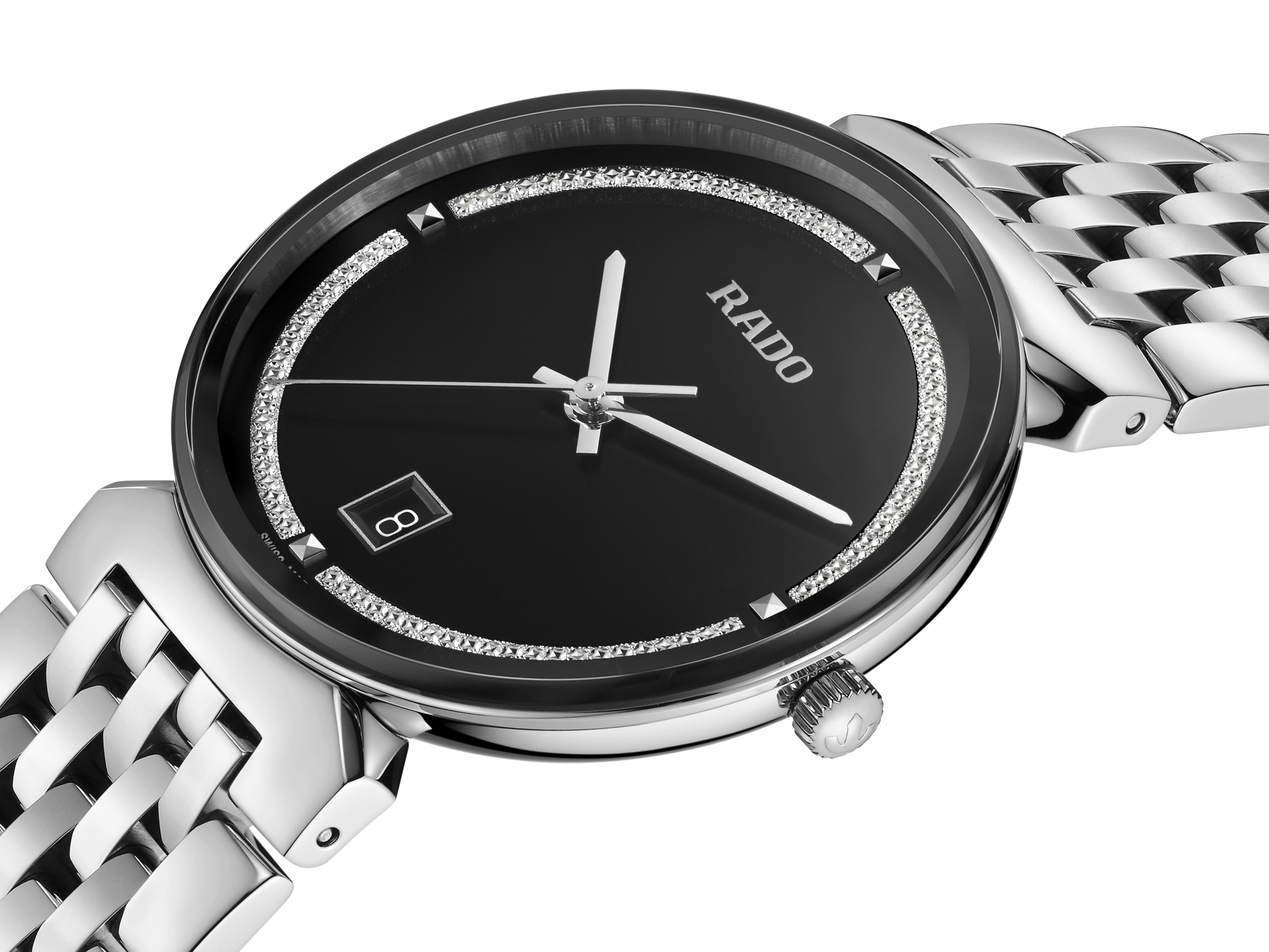 RADO Florence R48912163 Black Dial תקריב לוח שחור RADO Florence R48912163