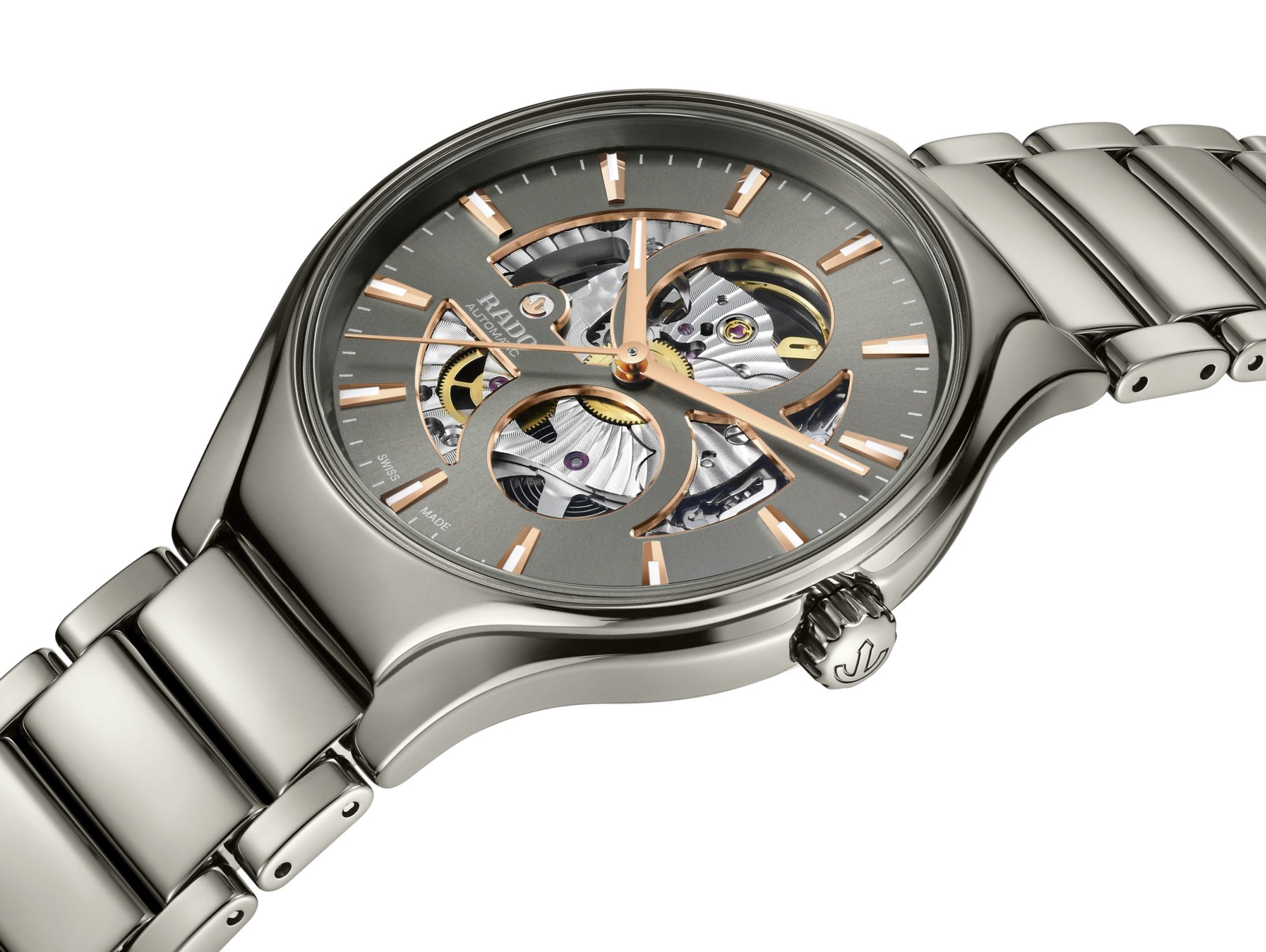 RADO True Round Open Heart R27108112 Dial תקריב לוח RADO True Round Open Heart R27108112