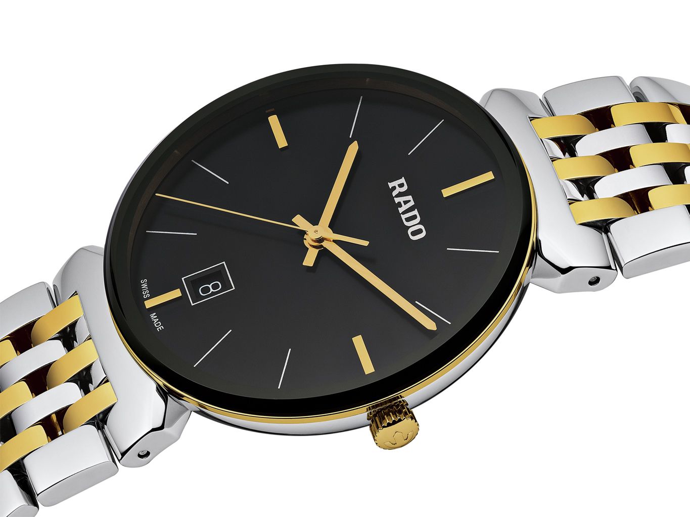 RADO Florence R48912153 / R39124015 RADO Florence R48912153 לוח שחור ופרטים מוזהבים