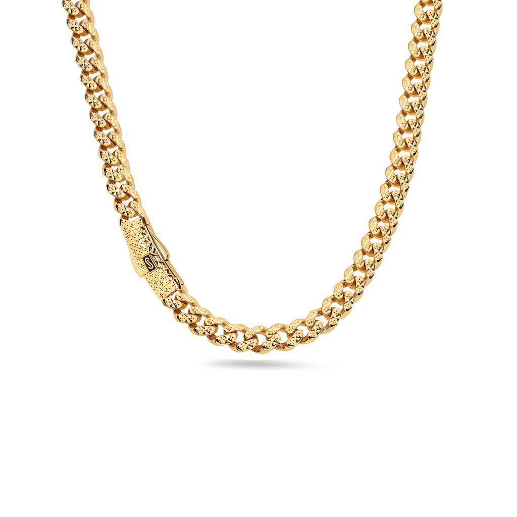 שרשרת זהב 14K צהוב MONACO CHAIN חוליות קובנית בגימור לייזר - JN050 שרשרת זהב 14K צהוב MONACO CHAIN חוליות קובנית בגימור לייזר - JN050