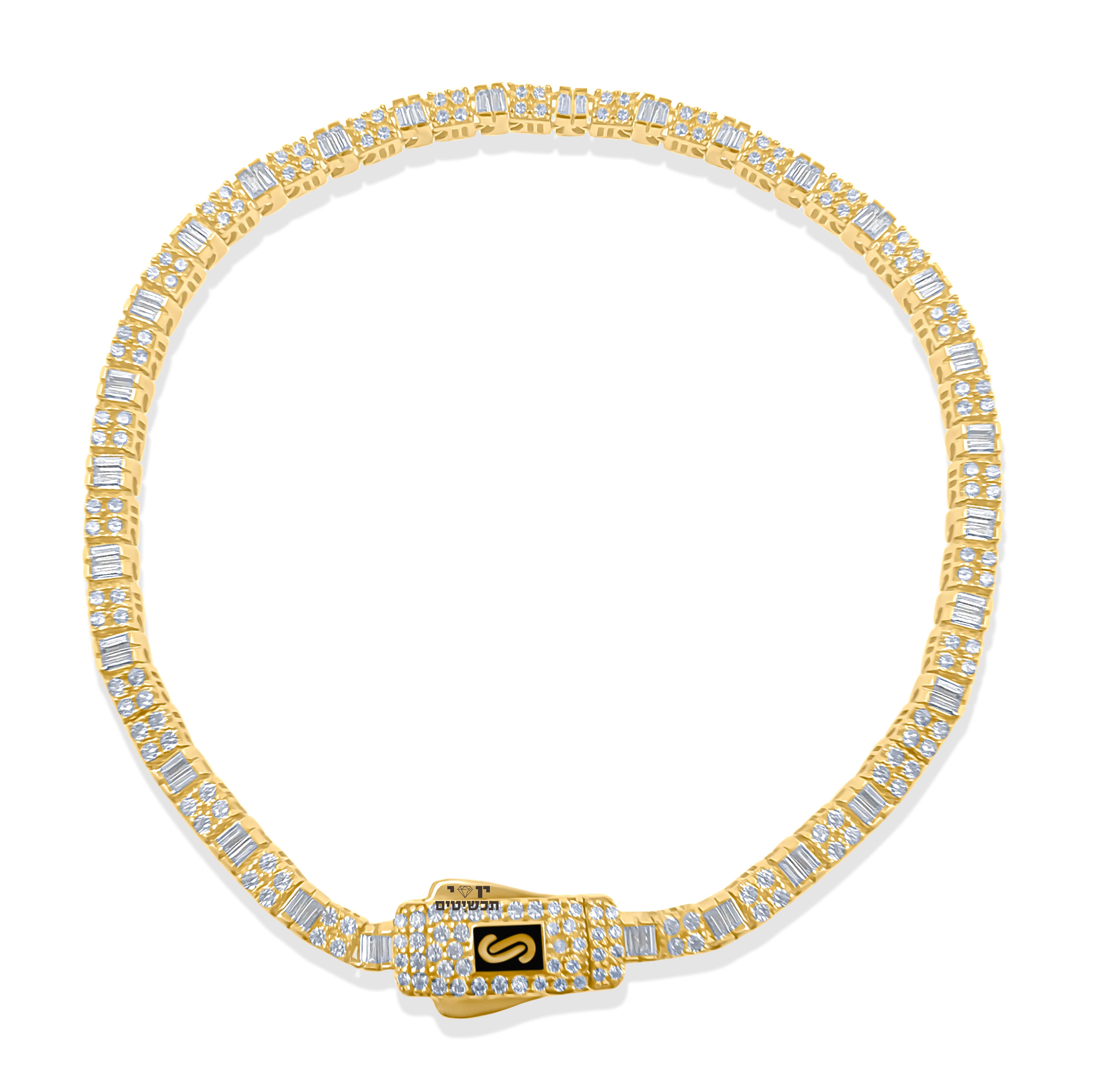 צמיד טניס יוקרתי בזהב 14K צהוב JB253 - MONACO CHAIN צמיד טניס יוקרתי בזהב 14K צהוב JB253 - MONACO CHAIN