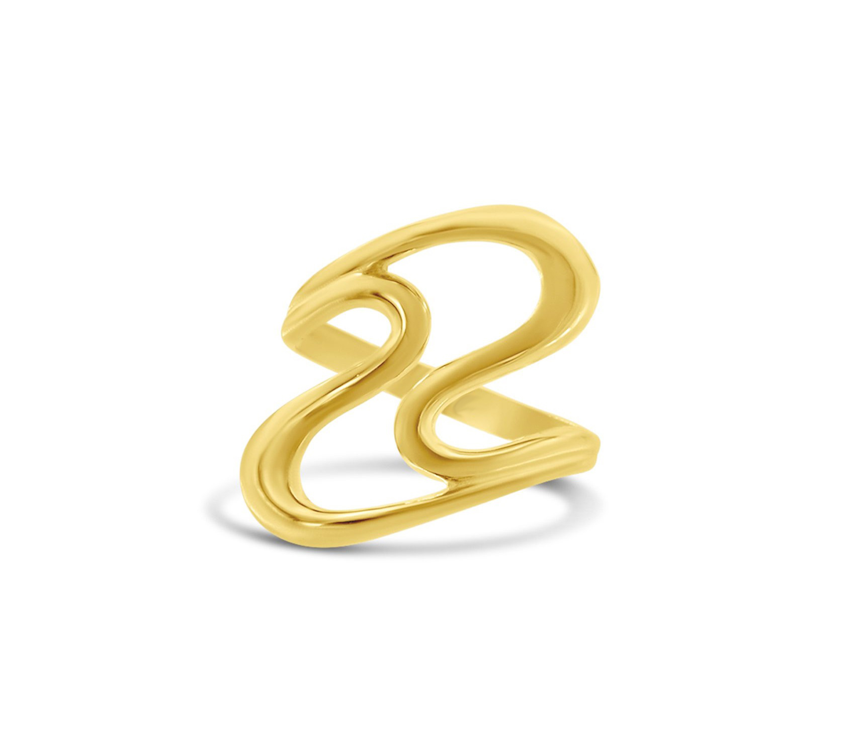 טבעת זהב צהוב 14K גלים - JR395 טבעת זהב צהוב 14K גלים - JR395