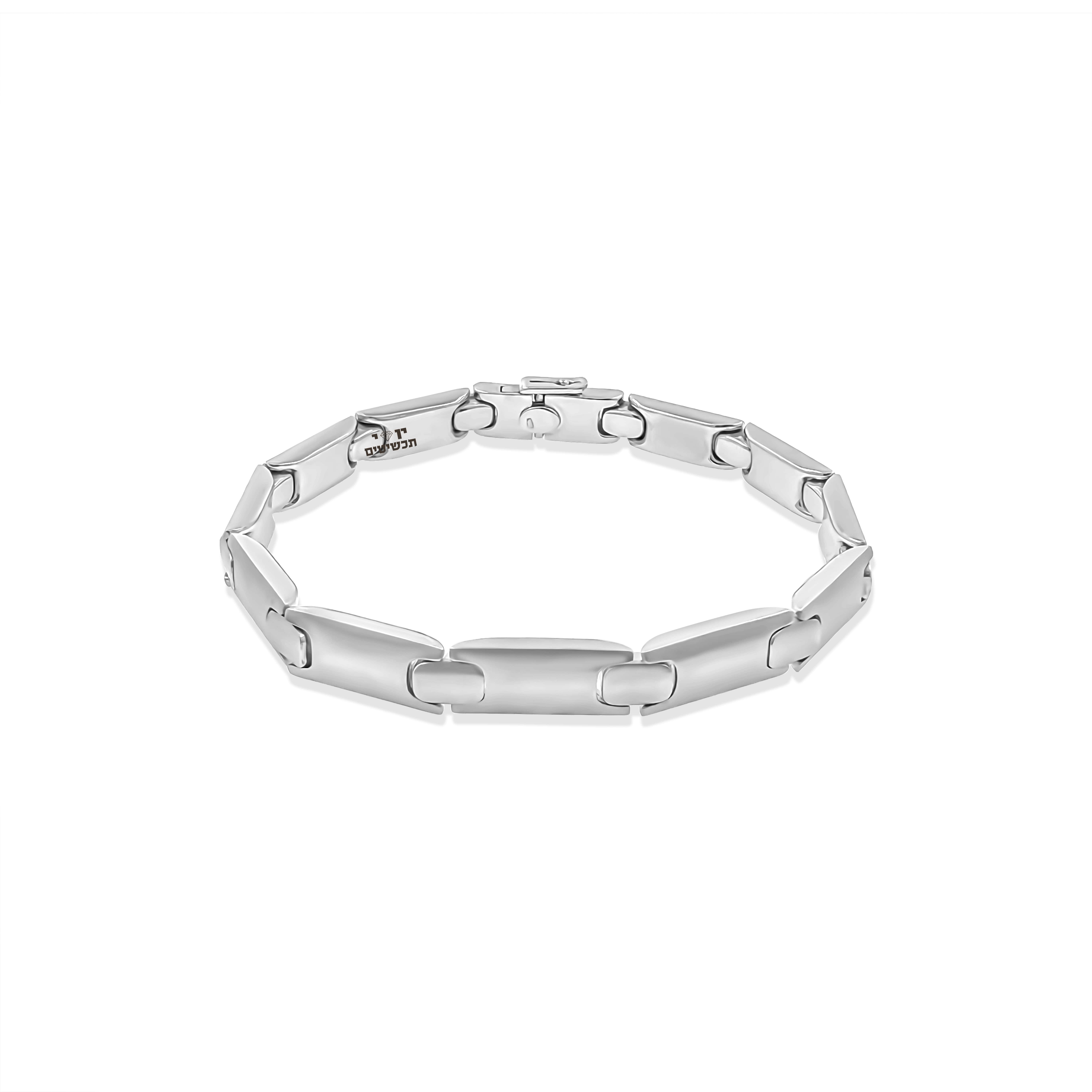 צמיד חוליות בגימוט מט בזהב לבן JB301 - 14K צמיד חוליות בגימוט מט בזהב לבן JB301 - 14K