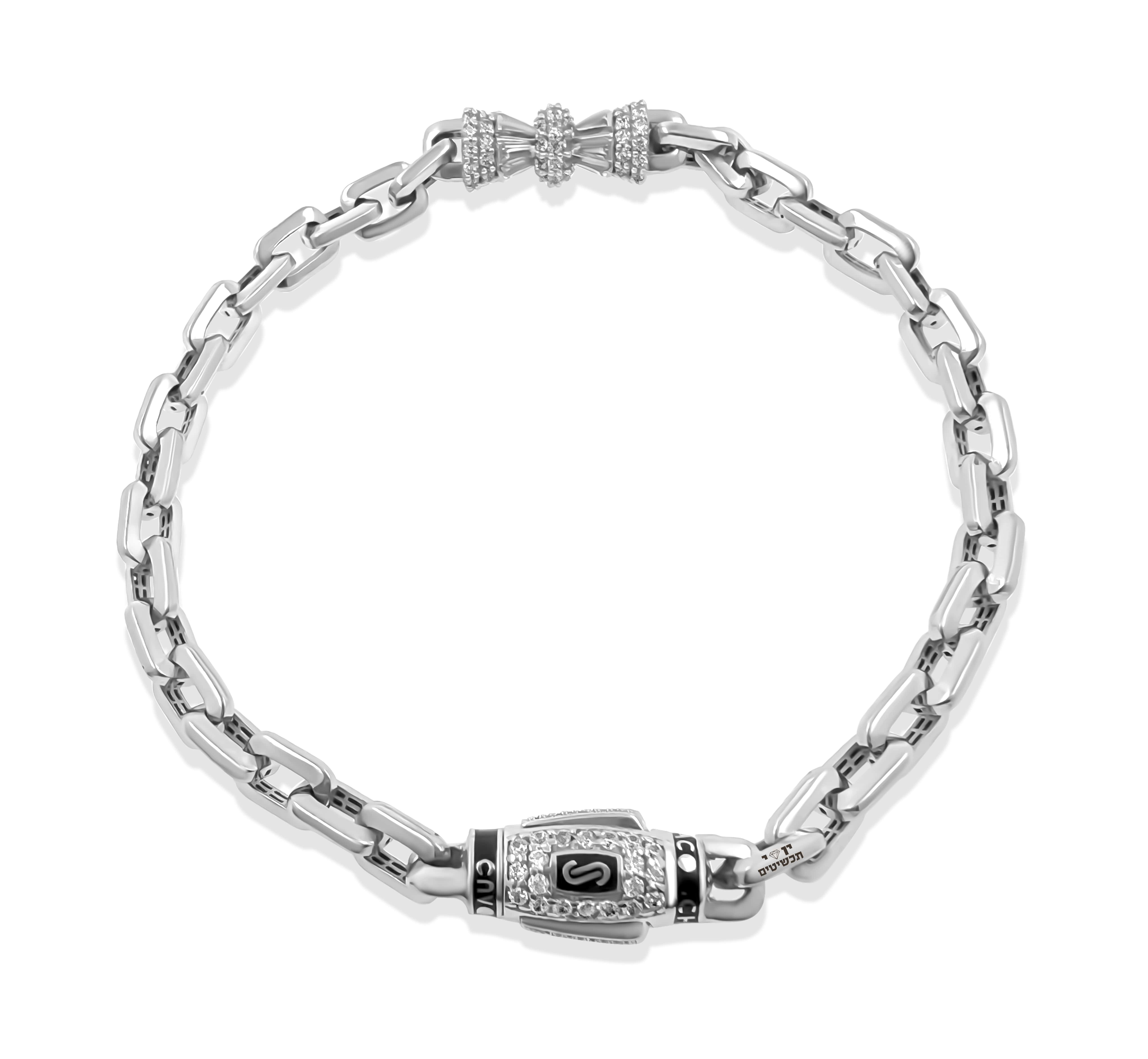 צמיד חוליות בזהב צהוב משובץ אבני סברובסקי MONACO CHAIN JB248 צמיד חוליות בזהב צהוב משובץ אבני סברובסקי MONACO CHAIN JB248