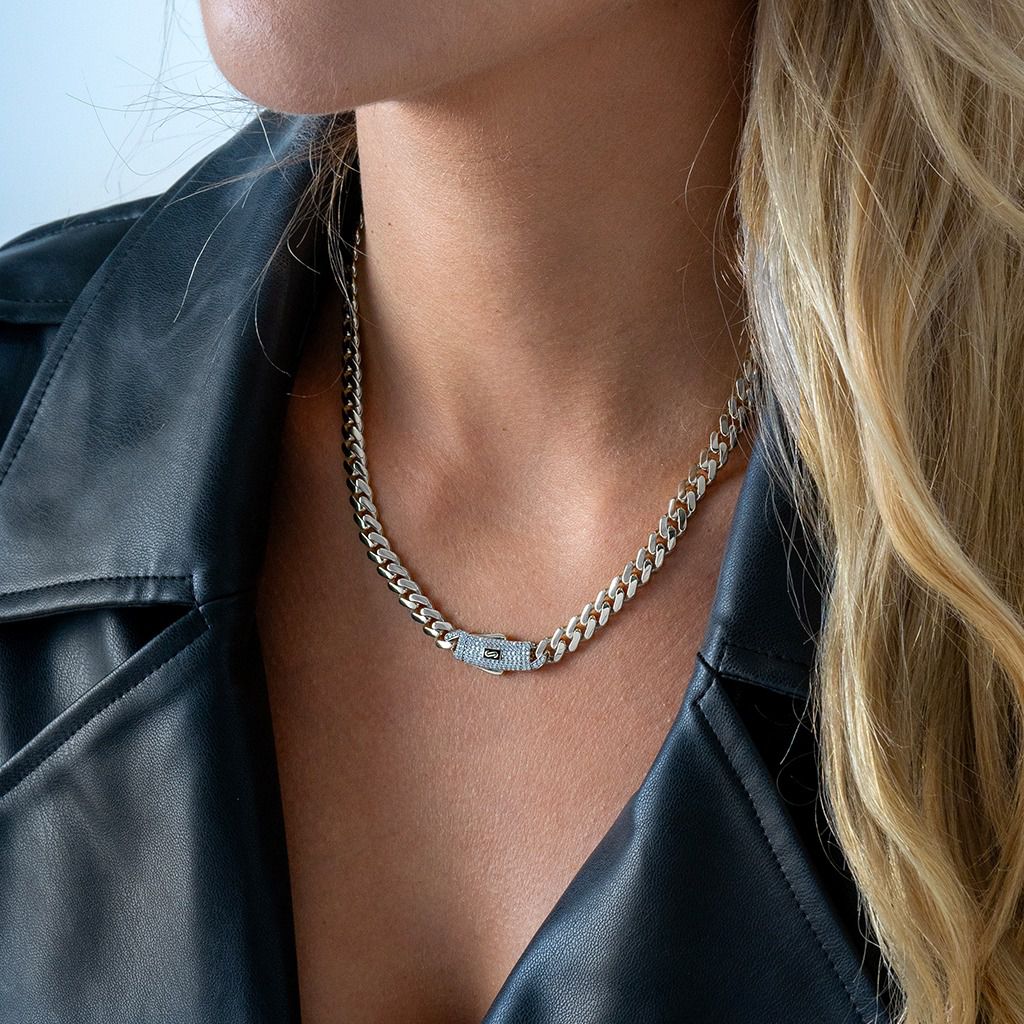 ����� ������ ������� ������� ���� 14K ��� JN083 - MONACO CHAIN