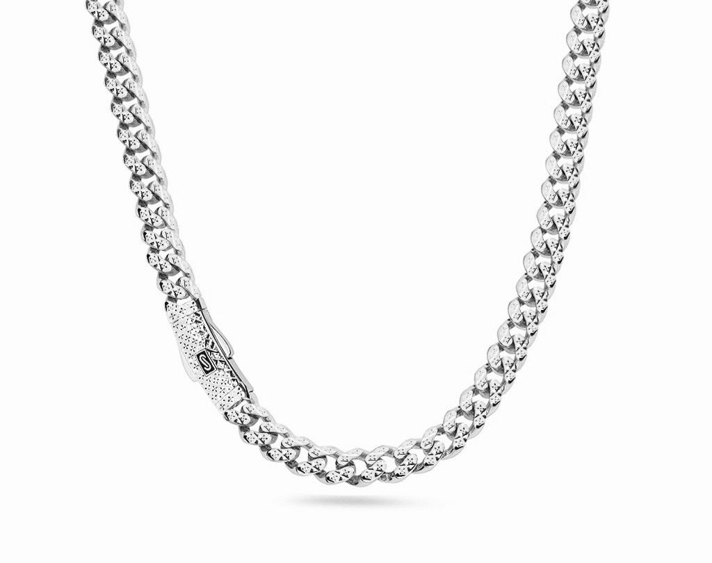 שרשרת חוליות קובנית יוקרתית בזהב 14K לבן JN085 - MONACO CHAIN שרשרת חוליות קובנית יוקרתית בזהב 14K לבן JN085 - MONACO CHAIN