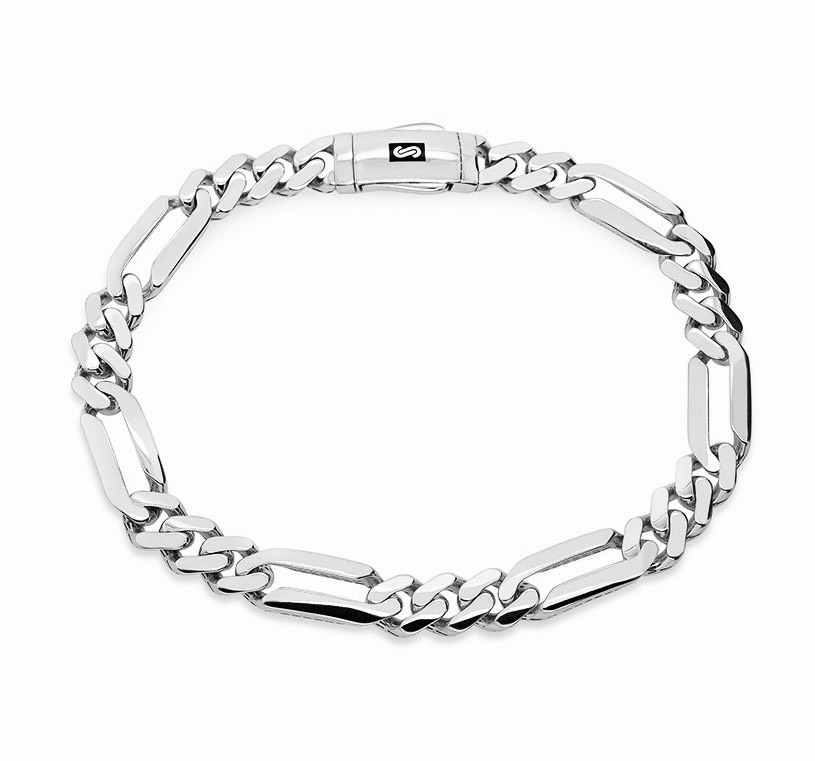 צמיד חוליות פיגארו בזהב 14K לבן JB356 - MONACO CHAIN צמיד חוליות פיגארו בזהב 14K לבן JB356 - MONACO CHAIN