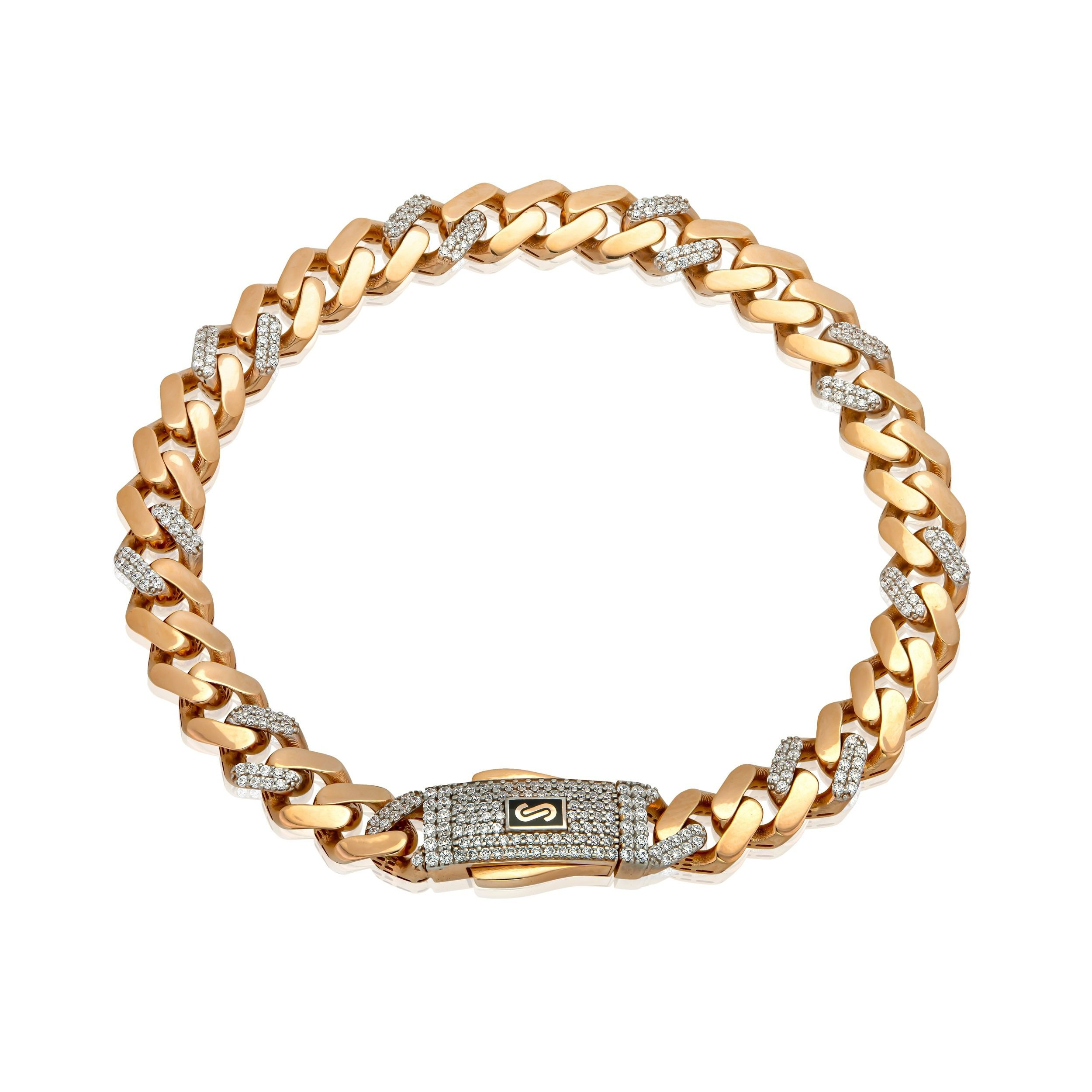 צמיד זהב 14K אדום יוקרתי JB359 - MONACO CHAIN צמיד זהב 14K אדום יוקרתי JB359 - MONACO CHAIN