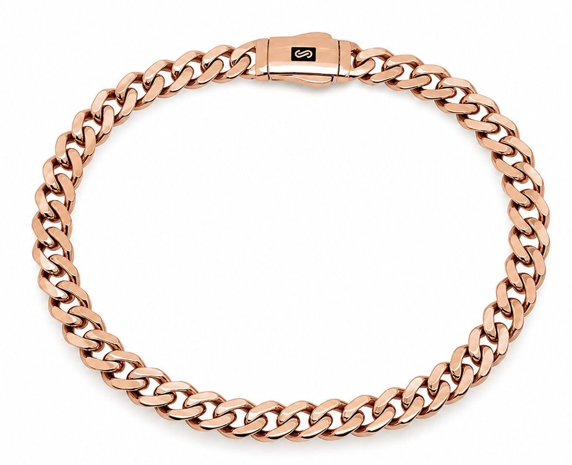 צמיד קובני Cuban Link זהב אדום 14K - MONACO CHAIN JB360 צמיד קובני Cuban Link זהב אדום 14K - MONACO CHAIN JB360