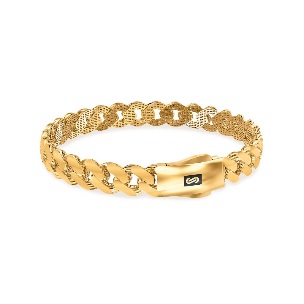 צמיד חוליות זהב קשיח 14K צהוב יוקרתי JB361 - MONACO CHAIN צמיד חוליות זהב קשיח 14K צהוב יוקרתי JB361 - MONACO CHAIN