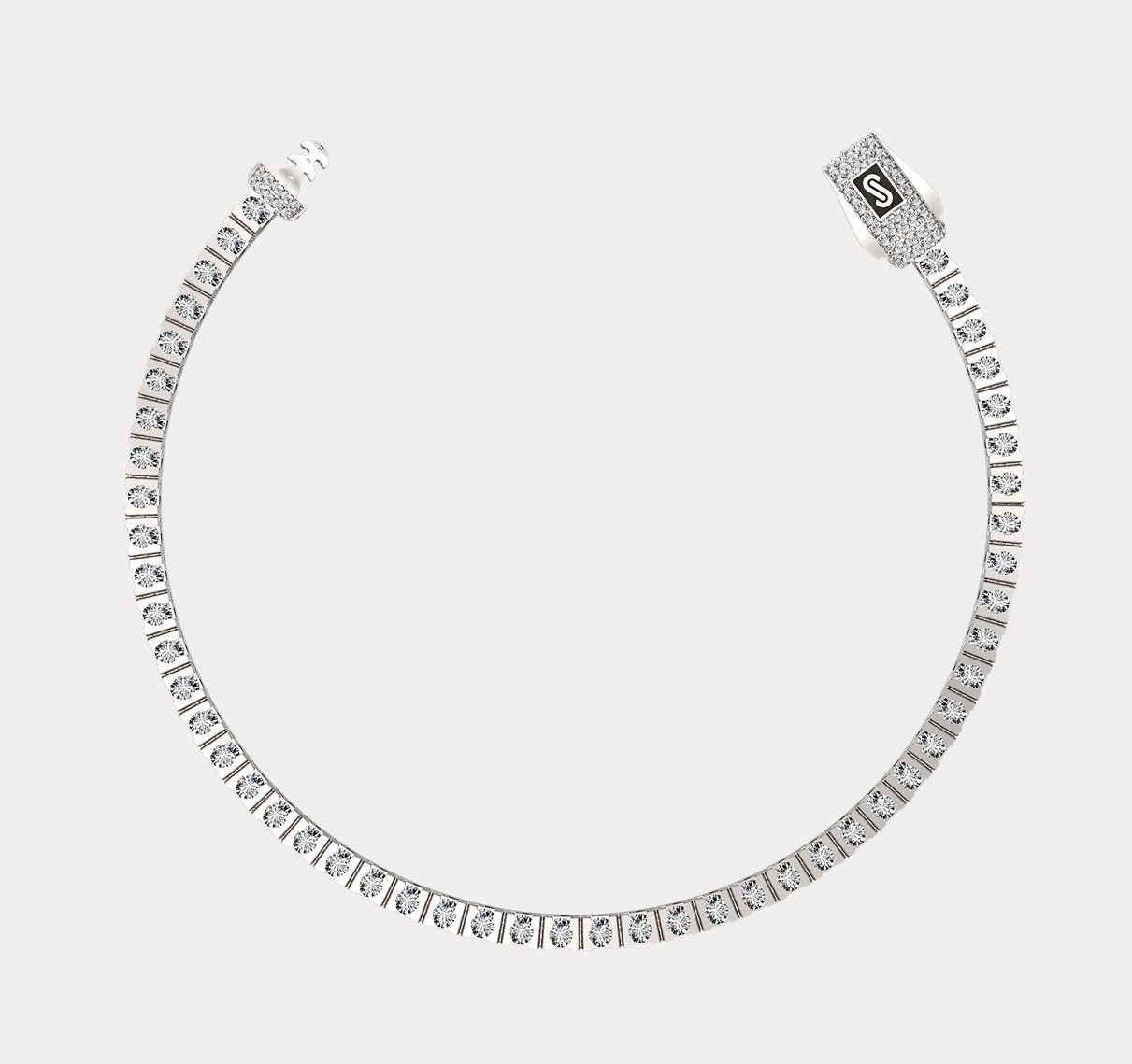 צמיד טניס MONACO CHAIN בזהב לבן 14K משובץ אבני סברובסקי - JB396 צמיד טניס MONACO CHAIN בזהב לבן 14K משובץ אבני סברובסקי - JB396