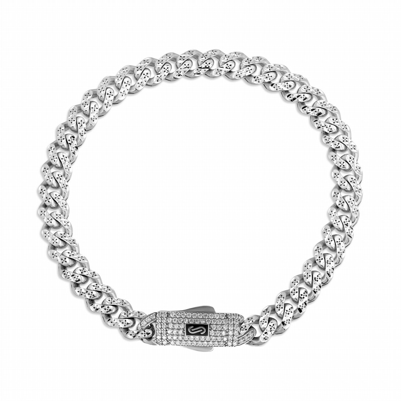 צמיד חוליות זהב לבן 14K יוקרתי JB409 - MONACO CHAIN צמיד חוליות זהב לבן 14K יוקרתי JB409 - MONACO CHAIN
