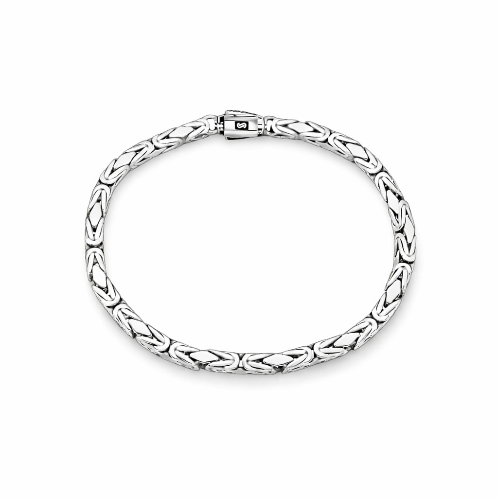 צמיד זהב לבן 14K יוקרתי JB424 - MONACO CHAIN צמיד זהב לבן 14K יוקרתי JB424 - MONACO CHAIN