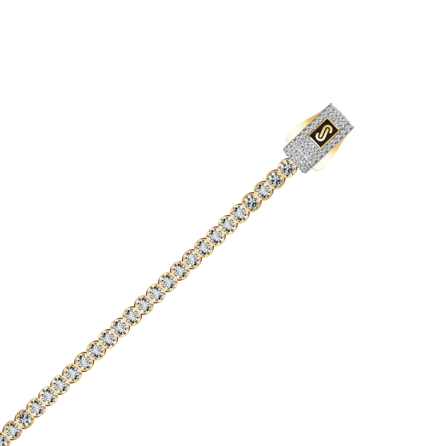 צמיד טניס זהב 14K צהוב - JB432 - MONACO CHAIN AGUA צמיד טניס זהב 14K צהוב - JB432 - MONACO CHAIN AGUA