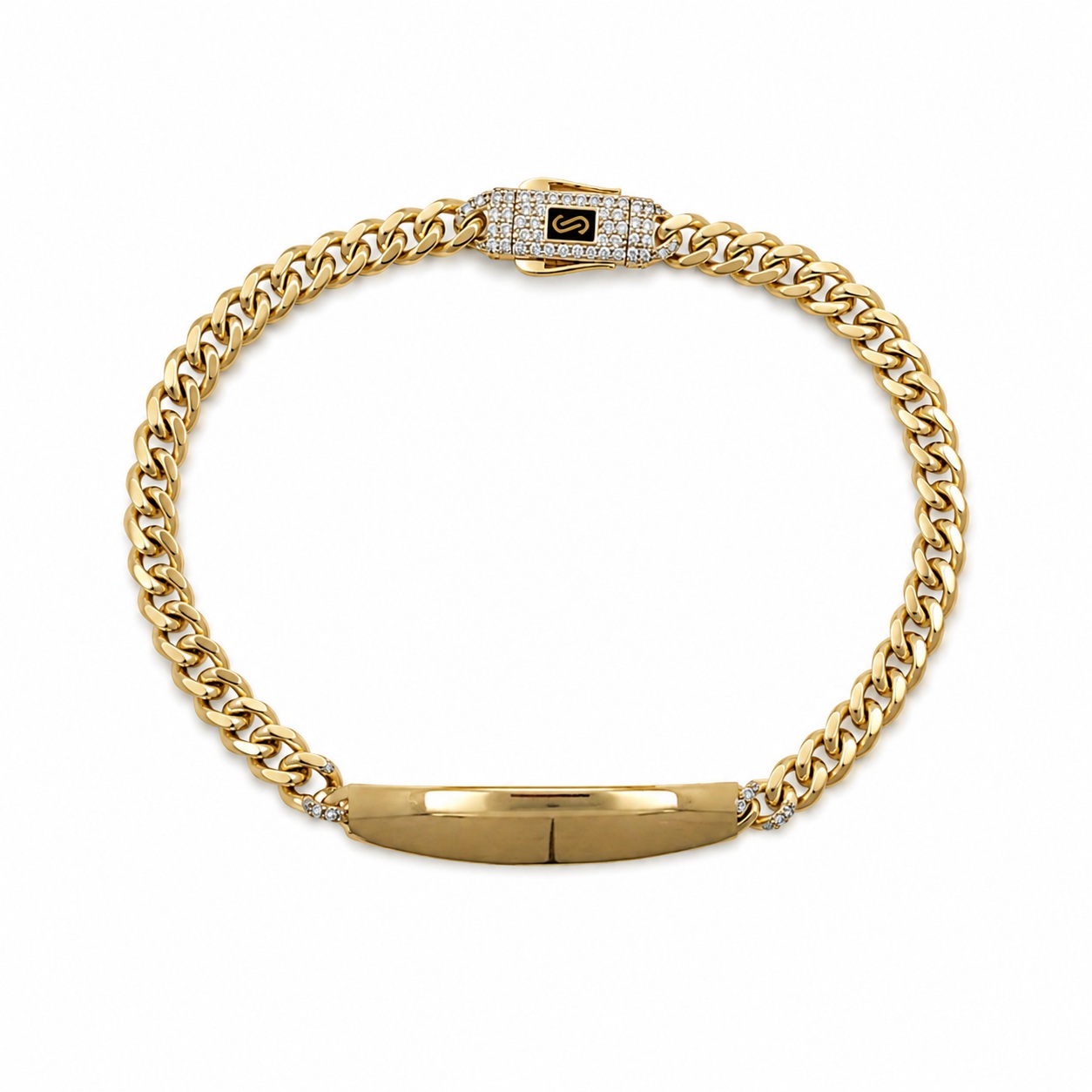 צמיד חוליות ופלטה MONACO CHAIN בזהב 14K צהוב - JB454 צמיד חוליות ופלטה MONACO CHAIN בזהב 14K צהוב - JB454
