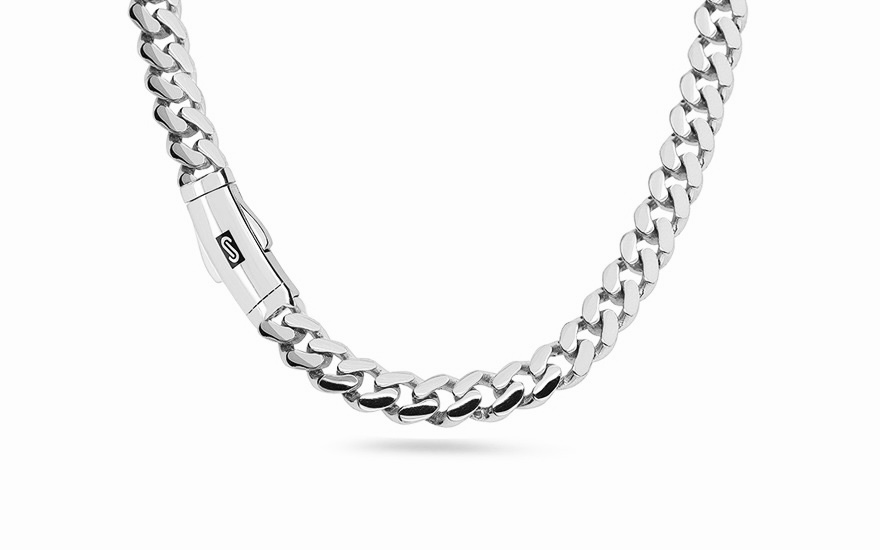 שרשרת זהב לבן 14K קובנית MONACO CHAIN קלאסית - JN118 שרשרת זהב לבן 14K קובנית MONACO CHAIN קלאסית - JN118