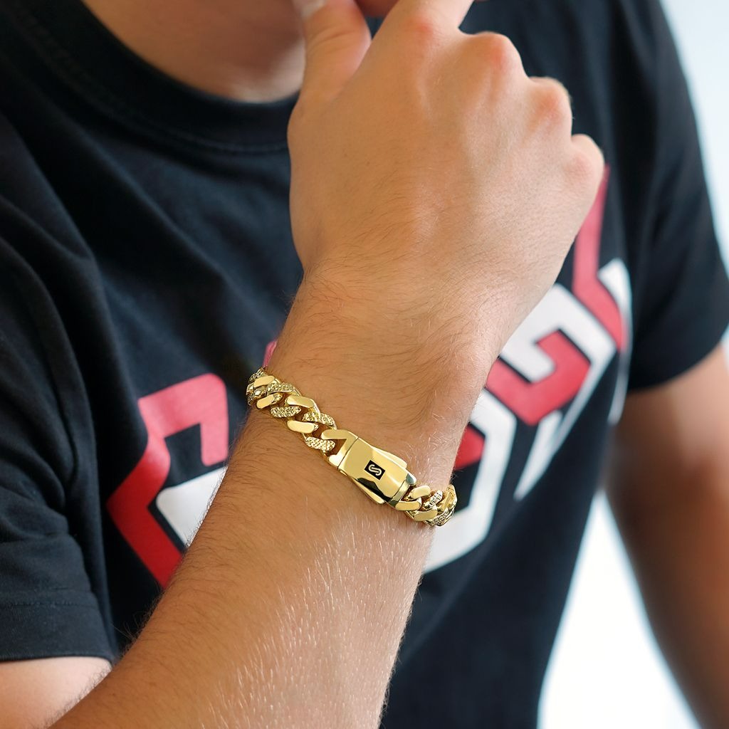 ���� MONACO CHAIN ����� ��� ���� 14K ���� 11.5 �"� - JB473