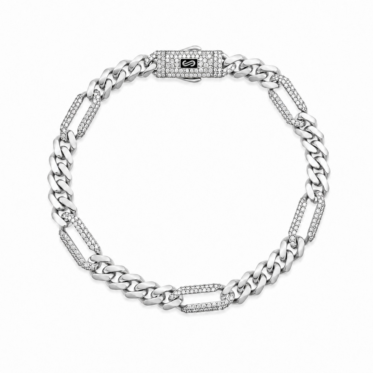 ���� MONACO CHAIN ������ 5/1 ��� ��� 14K ����� Swarovski - JB476