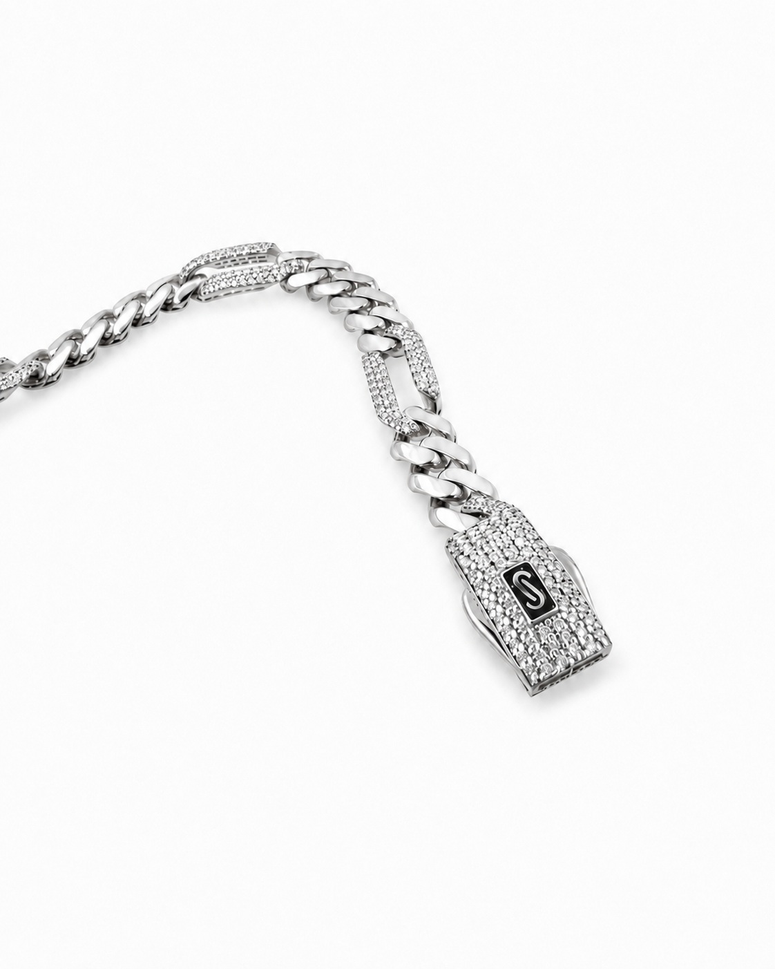 ���� MONACO CHAIN ������ 5/1 ��� ��� 14K ����� Swarovski - JB476