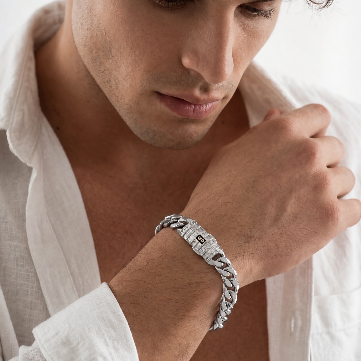 ���� MONACO CHAIN ����� ��� ��� 14K �� ���� ����� Swarovski ���� - JB477