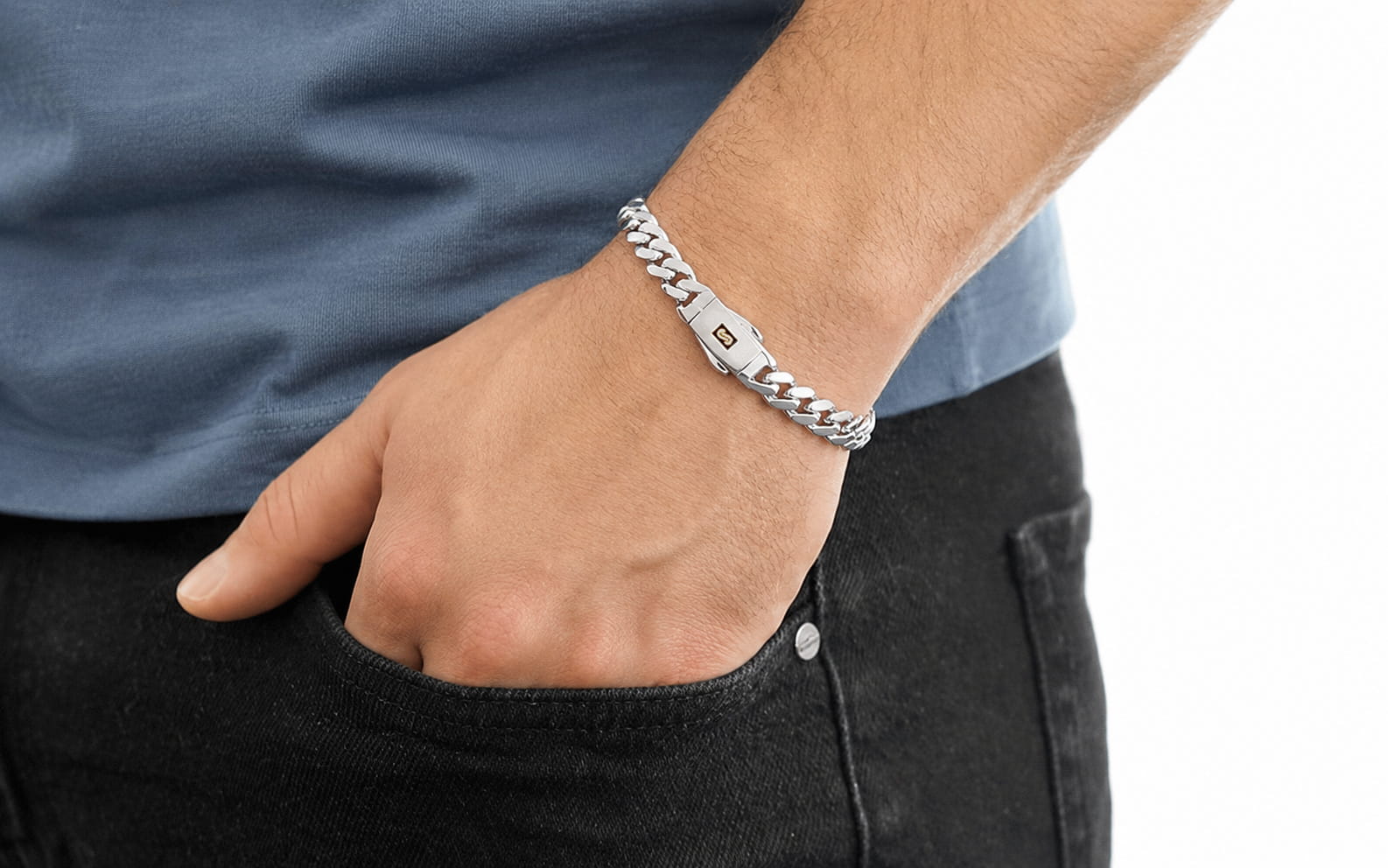 ���� ��� ��� 14K ���� MONACO CHAIN CLASSIC JB478 - ���� 8 �"�