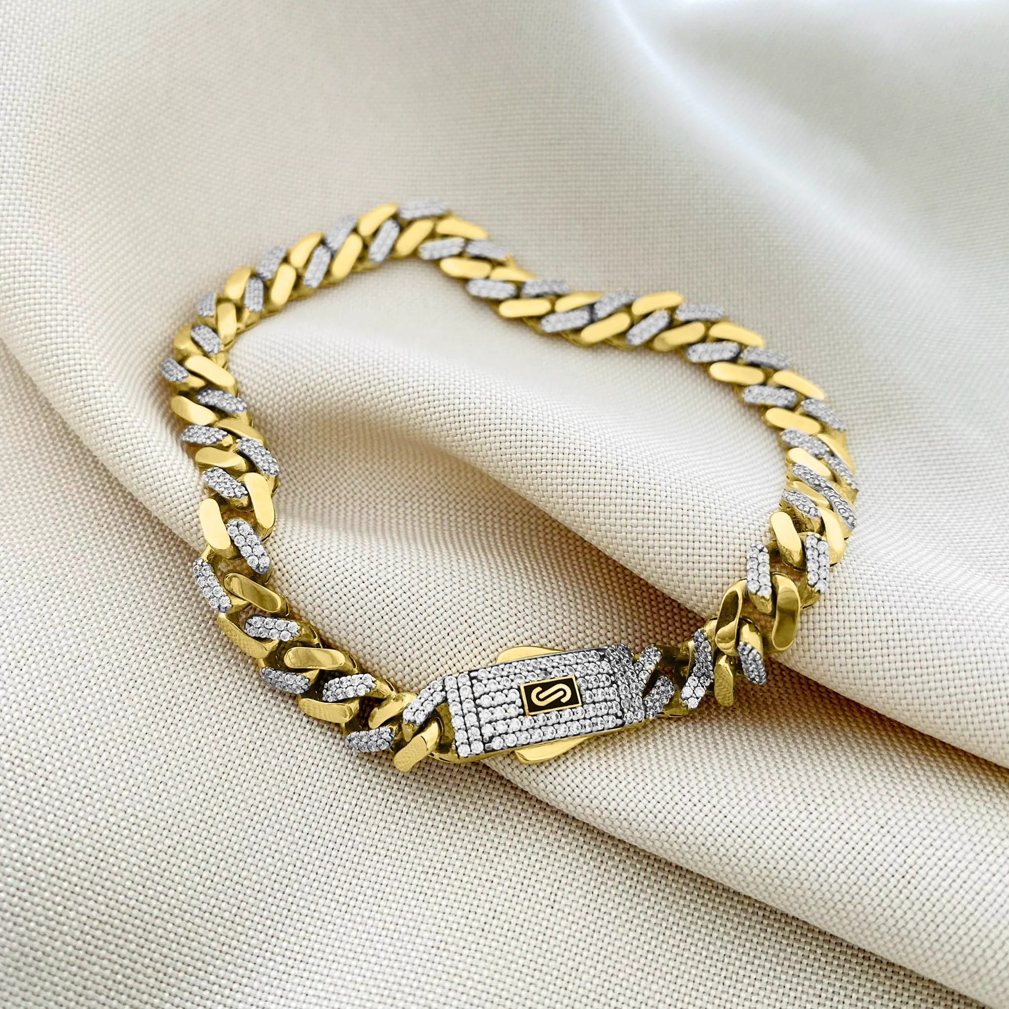 ���� MONACO CHAIN CLASSIC ���� ���� 14K ����� Swarovski - ����� ���� ���� 9.5 �"�