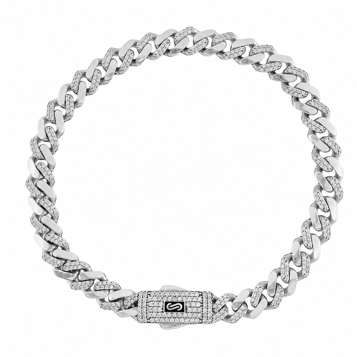 ���� MONACO CHAIN CLASSIC "����" ���� ��� 14K ����� Swarovski - ���� 8 �"� - JB488