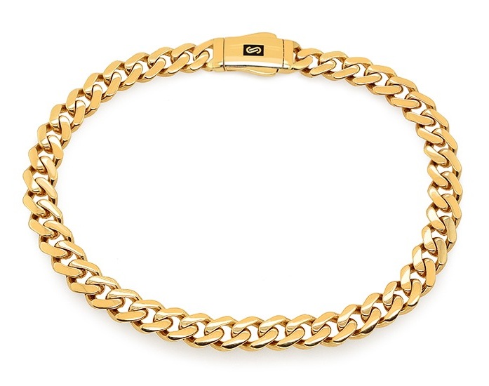 צמיד MONACO CHAIN CLASSIC JB495 זהב צהוב 14K - רוחב 6.5 מ"מ צמיד MONACO CHAIN CLASSIC JB495 זהב צהוב 14K - רוחב 6.5 מ"מ